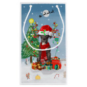 Fantastische danshond met kerstcadeaus klein cadeauzakje (Achterkant)