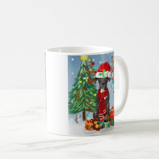 Fantastische danshond met kerstcadeaus koffiemok (Voorkant rechts)