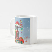 Fantastische danshond met kerstcadeaus koffiemok (Voorkant links)