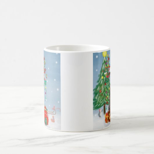 Fantastische danshond met kerstcadeaus koffiemok (Center)