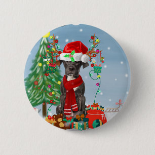 Fantastische danshond met kerstcadeaus ronde button 5,7 cm