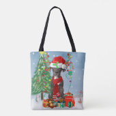 Fantastische danshond met kerstcadeaus tote bag (Achterkant)