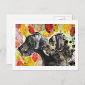 Fantastische danshonden briefkaart (Voorkant / Achterkant)