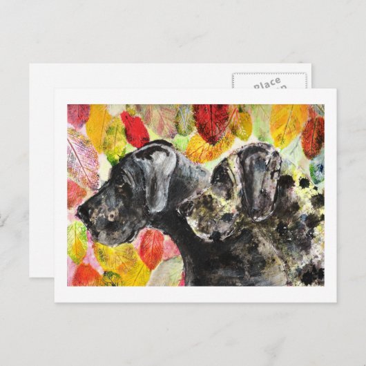 Fantastische danshonden briefkaart (Voorkant / Achterkant)