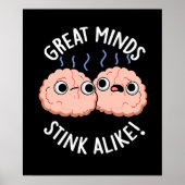 Fantastische denkkerij als Funny Brain Pun Dark BG Poster (Voorkant)