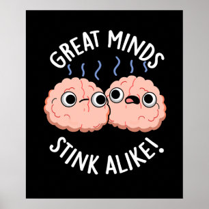 Fantastische denkkerij als Funny Brain Pun Dark BG Poster