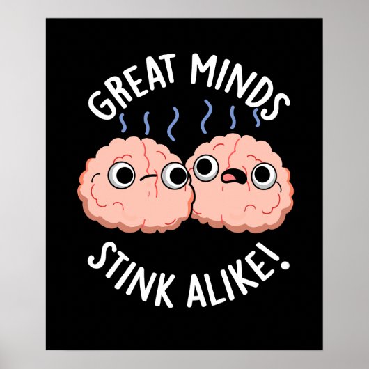 Fantastische denkkerij als Funny Brain Pun Dark BG Poster (Voorkant)
