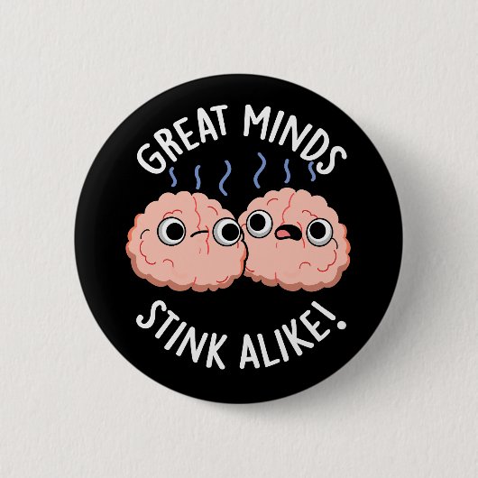 Fantastische denkkerij als Funny Brain Pun Dark BG Ronde Button 5,7 Cm (Voorkant)