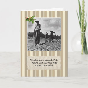 Fantastische depressie Dirt Farmer Holiday Card Feestdagen Kaart