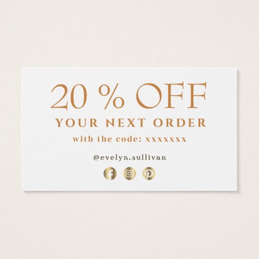 Fantastische details dankzij je kortingskaart visitekaartje (Achterkant)