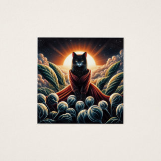 Fantastische digitale kunst: Night Sky Cat Omsinge Vierkante Visitekaartjes