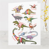 Fantastische dinosaurussen blanco kaart (Gele Bloem)