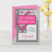 Fantastische dochter rechtens wordt roze grijs kaart (Gele Bloem)