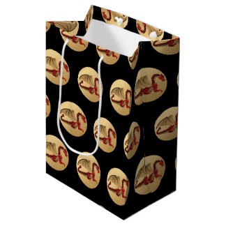 Fantastische Dragon Red en Gold v4 Medium Cadeauzakje