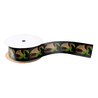 Fantastische Dragon Rood, Groen en Goud v4 Satijnen Lint