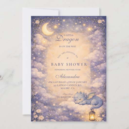 Fantastische Draken Fantasy Baby Shower Kaart (Voorkant)
