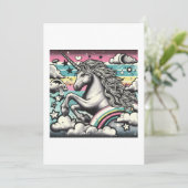 Fantastische eenhoorn kaart (Staand voorkant)