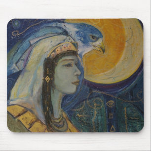 Fantastische Egyptische Falcoln Moon Goddess Mouse Muismat