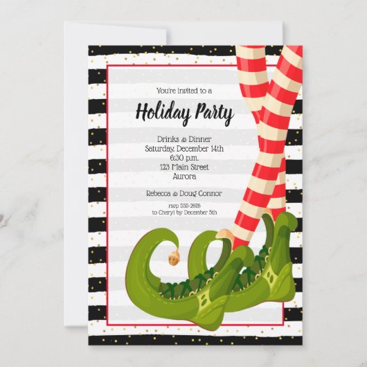 Fantastische Elf Legs Holiday Kerstuitnodigingen (Voorkant)