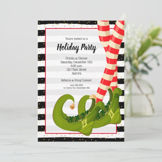 Fantastische Elf Legs Holiday Kerstuitnodigingen (Staand voorkant)