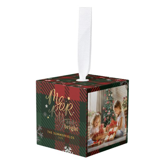 Fantastische en heldere familiefoto's met kerstcad decoratie (Voorkant hoekig)