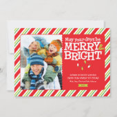 Fantastische en heldere kerstlichten en Stripes-fo Feestdagenkaart (Voorkant)