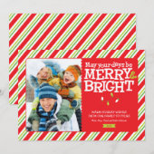 Fantastische en heldere kerstlichten en Stripes-fo Feestdagenkaart (Voorkant / Achterkant)