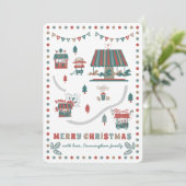 Fantastische en kleurrijke kerstavond feestdagenkaart (Staand voorkant)