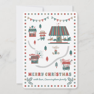 Fantastische en kleurrijke kerstavond feestdagenkaart