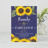 Fantastische en vijftigste verjaardag Moderne Blau Kaart (Staand voorkant)