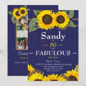 Fantastische en vijftigste verjaardag Moderne Blau Kaart (Voorkant / Achterkant)