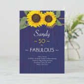 Fantastische en vijftigste verjaardag Moderne Blau Kaart (Staand voorkant)