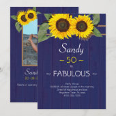 Fantastische en vijftigste verjaardag Moderne Blau Kaart (Voorkant / Achterkant)