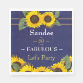 Fantastische en vijftigste verjaardag Moderne Blau Servet (Voorkant)