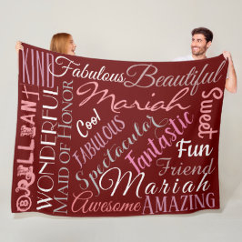 Fantastische Eremetgids Personaliseer Namen 'n Woo Fleece Deken