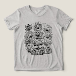 Fantastische fantasieleesdoodle voor kinderen Tri-Blend shirt