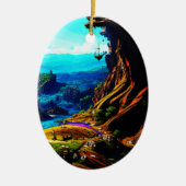 Fantastische Fantasy Landschap 914 Keramisch Ornament (Voorkant)