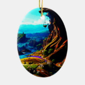 Fantastische Fantasy Landschap 914 Keramisch Ornament (Achterkant)