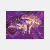 Fantastische fee en paarse bloemen fleece deken (Voorkant (Horizontaal))