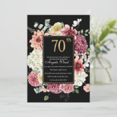 Fantastische feestdag 70e verjaardag florale glitt kaart (Staand voorkant)