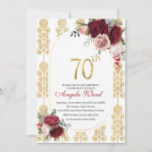 Fantastische feestdag 70e verjaardag florale glitt kaart (Voorkant)