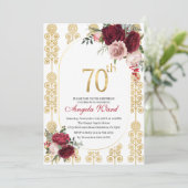 Fantastische feestdag 70e verjaardag florale glitt kaart (Staand voorkant)