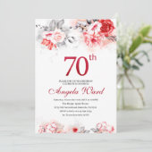 Fantastische feestdag 70e verjaardag florale glitt kaart (Staand voorkant)