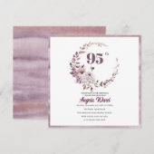 Fantastische feestdag 95e verjaardag florale glitt kaart (Voorkant / Achterkant)