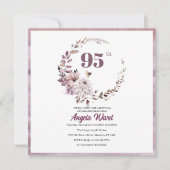 Fantastische feestdag 95e verjaardag florale glitt kaart (Voorkant)