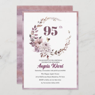 Fantastische feestdag 95e verjaardag florale glitt kaart