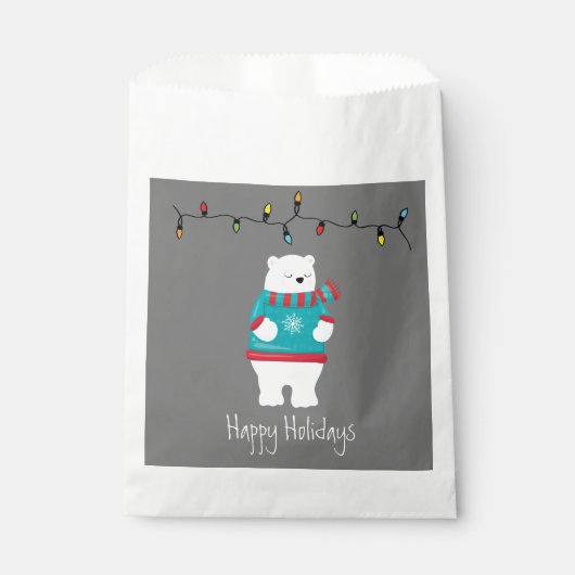 Fantastische feestdag met kerstpolair Beer Bedankzakje (Voorkant)