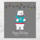 Fantastische feestdag met kerstpolair Beer Wijn Etiket (Enkel label)