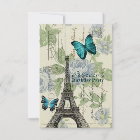 Fantastische feesten Eiffel Tower Parisian Kaart (Voorkant)