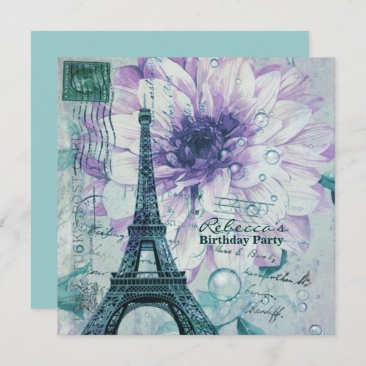 Fantastische feesten Eiffel Tower Parisian Kaart (Voorkant / Achterkant)